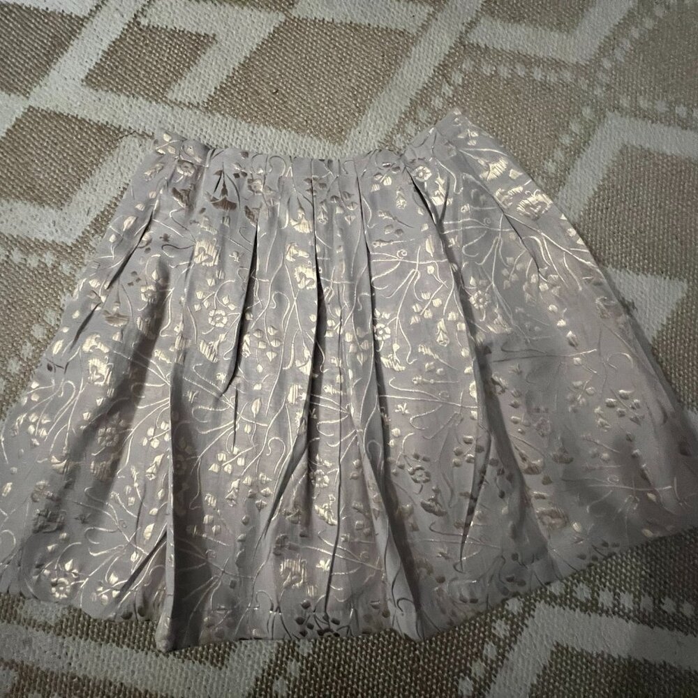 Isaac Mizrahi for Target Metallic Floral Pleated Skirt – Silver/Gray - Picture 2 of 3